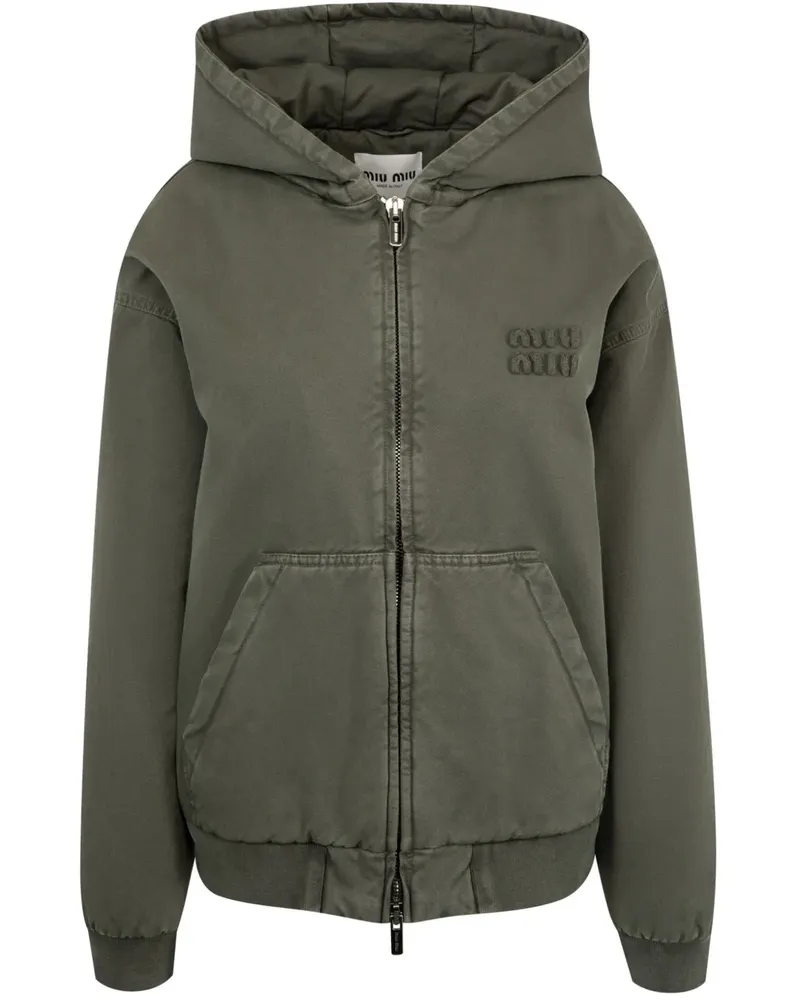 Miu Miu Gefütterte Kapuzenjacke - Grün Grün