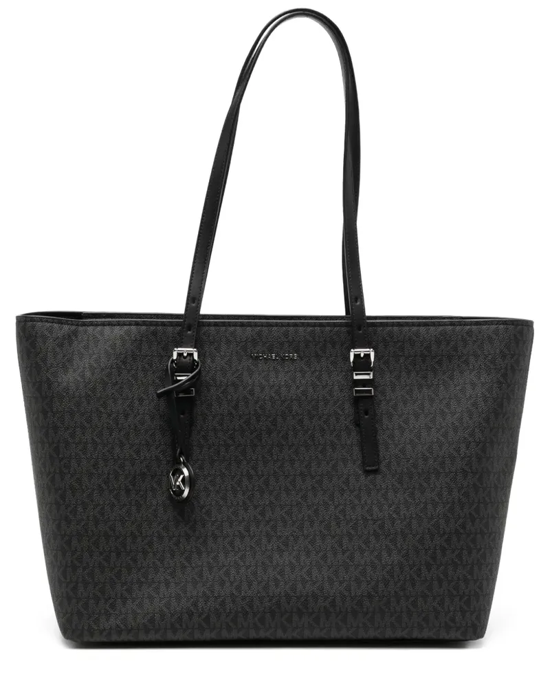 Michael Kors Große Quinn Signature Logo Tote Bag - Schwarz Schwarz