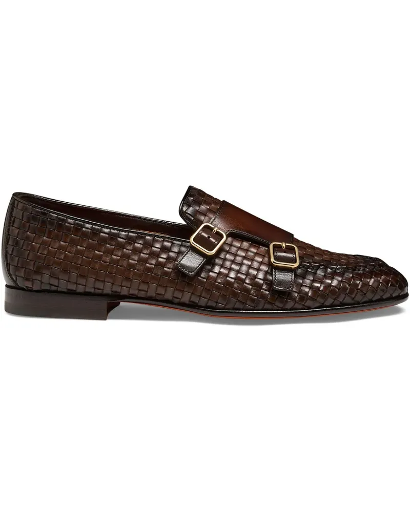 Santoni Gewebte Monk-Schuhe - Braun Braun