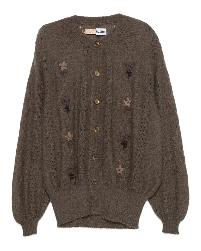 Magliano Cor Cardigan mit Blumenstickerei - Braun Braun