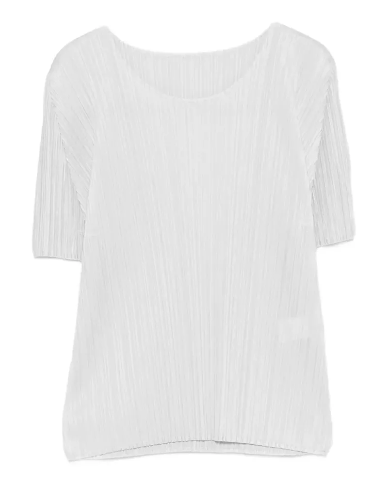 Issey Miyake pleated T-shirt - Grau Grau