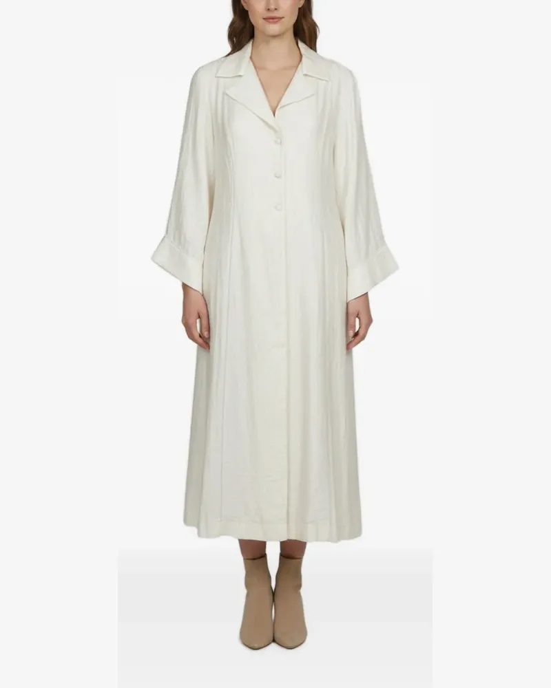FourTwoFour on Fairfax textured button-front maxi dress - Weiß Weiß