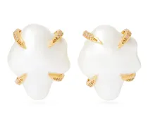 pearl-embellished asymmetric earrings
