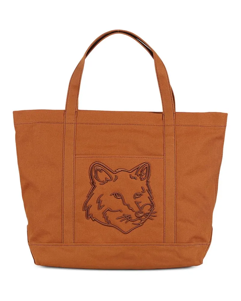 Kitsuné Große Fox Head Tote Bag - Braun Braun