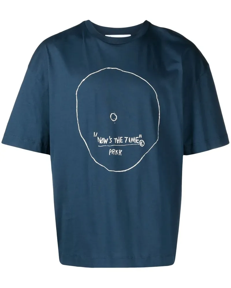 Études Studio T-Shirt mit grafischem Print - Blau Blau