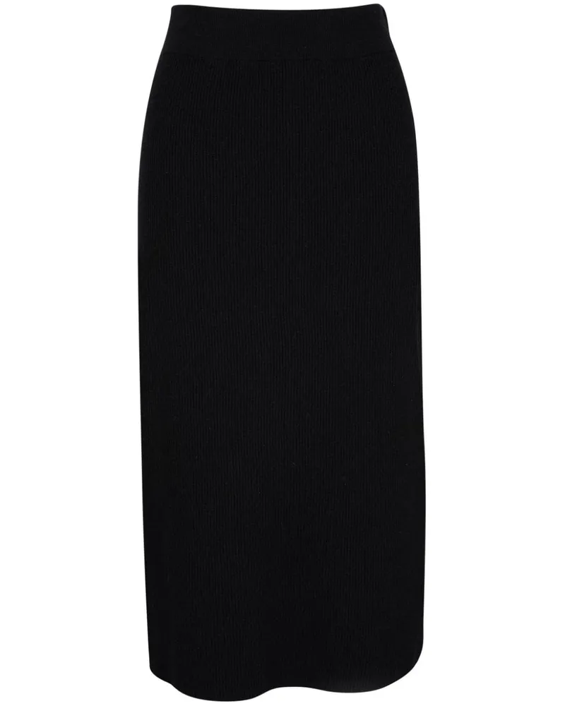 Brunello Cucinelli Gerippter Midirock - Schwarz Schwarz