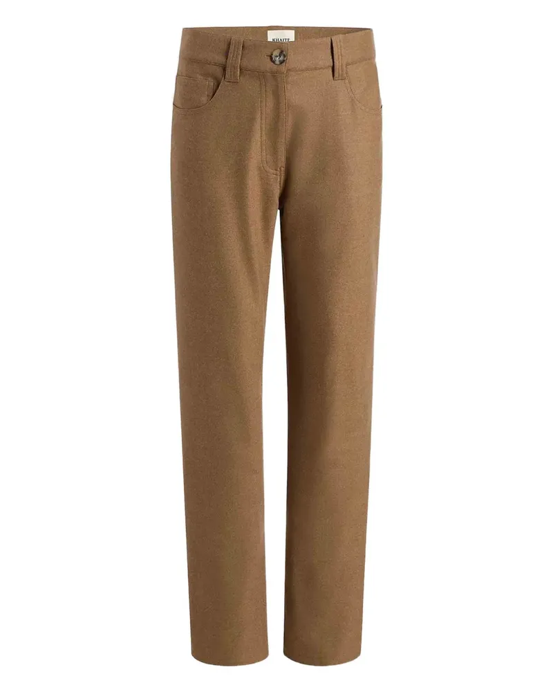KHAITE straight-leg wool-blend trousers - Braun Braun