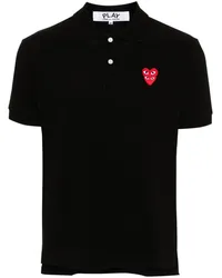 Comme des Garçons Poloshirt mit Herz-Patch Schwarz