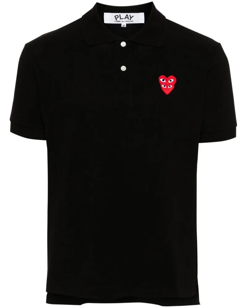 Comme des Garçons Poloshirt mit Herz-Patch - Schwarz Schwarz