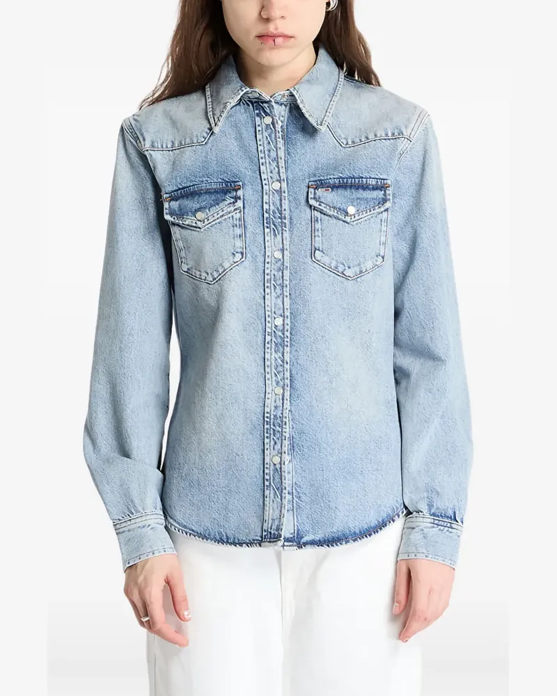 Tommy Hilfiger Hemd aus gewaschenem Denim - Blau Blau