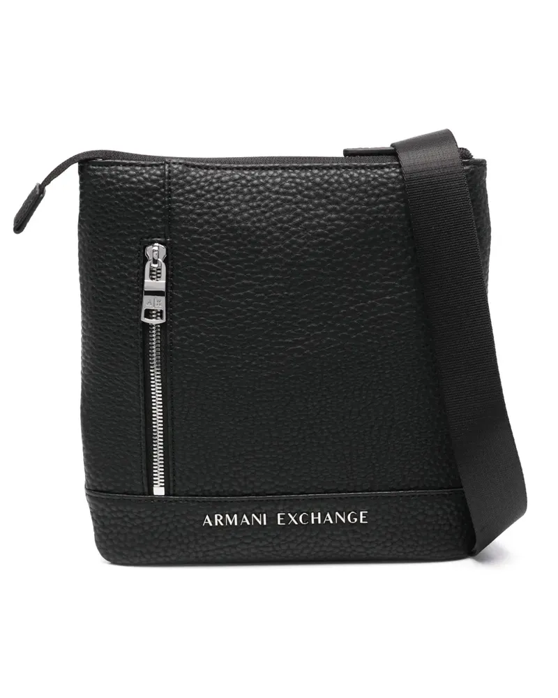 Armani Exchange Kuriertasche mit Logo-Schild - Schwarz Schwarz