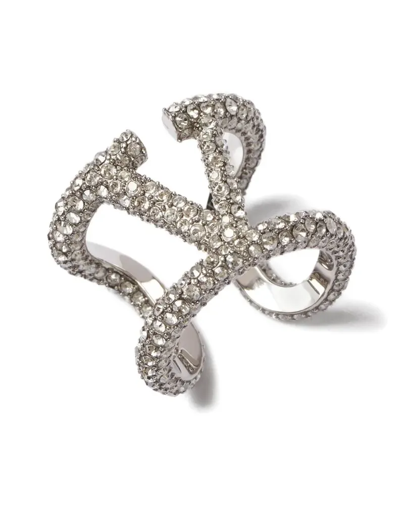 Valentino Garavani VLOGO Ring mit Kristallen - Silber Silber
