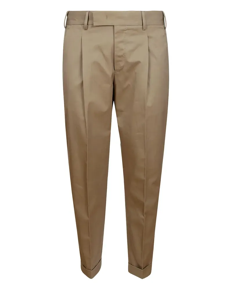 PT TORINO Straight-Leg-Hose mit Falten - 0100 COLONIAL 0100
