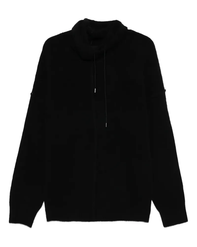 Isabel Benenato Pullover mit drapierten Kragen - Schwarz Schwarz