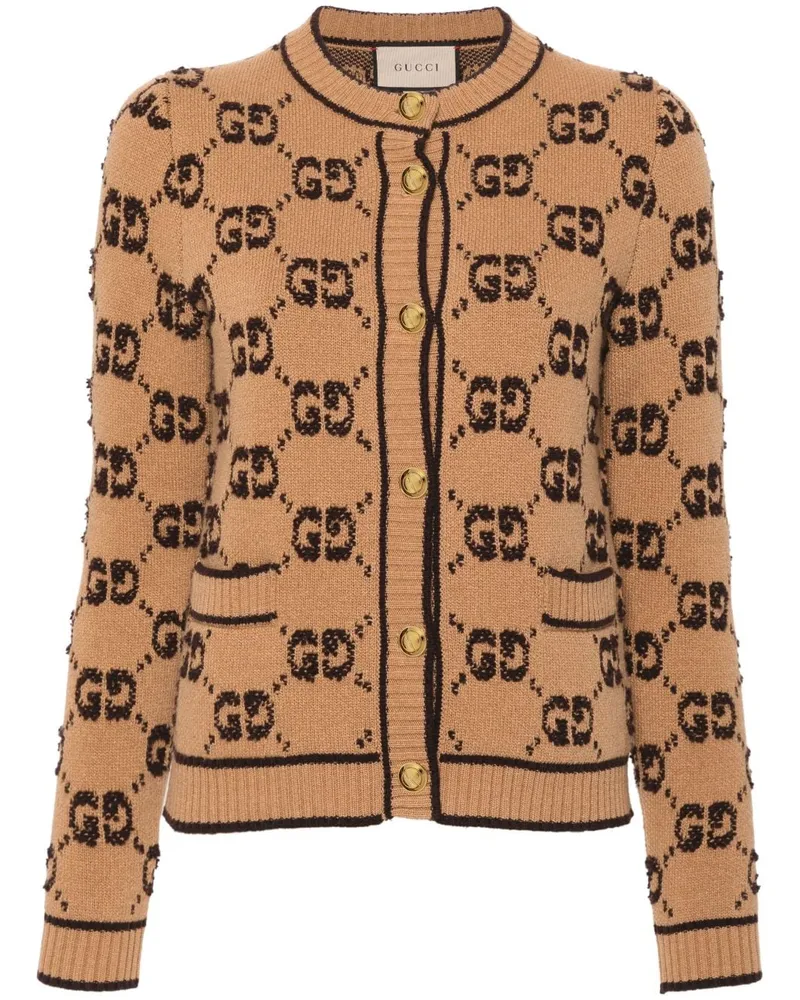 Gucci Cardigan aus GG Jacquard - Nude Nude