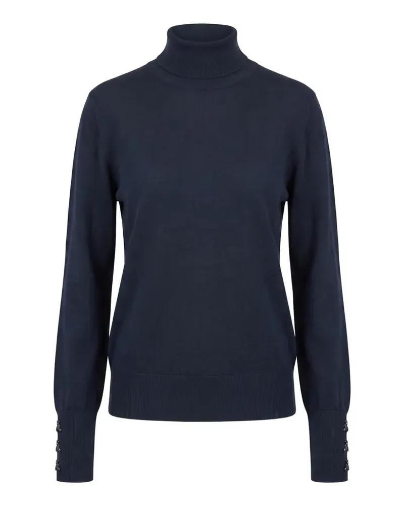 Patrizia Pepe roll-neck button-cuff sweater - Blau Blau