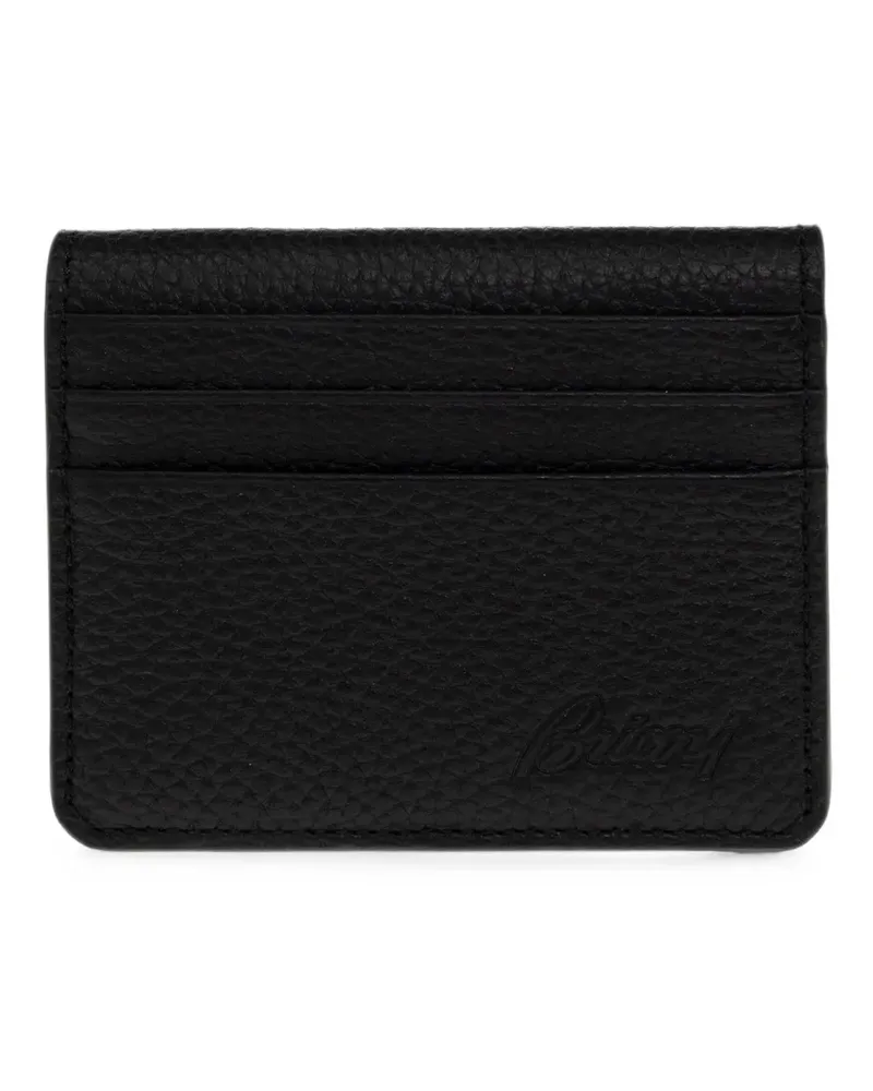 Brioni grained leather card holder - Schwarz Schwarz