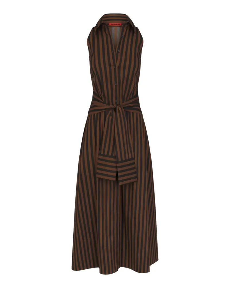 Simon Miller Gestreiftes Inna Popeline-Maxikleid - Braun Braun