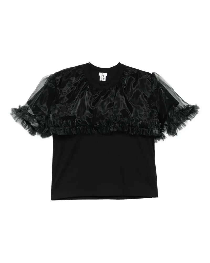 Noir Kei Ninomiya Top mit Rüschen - Schwarz Schwarz