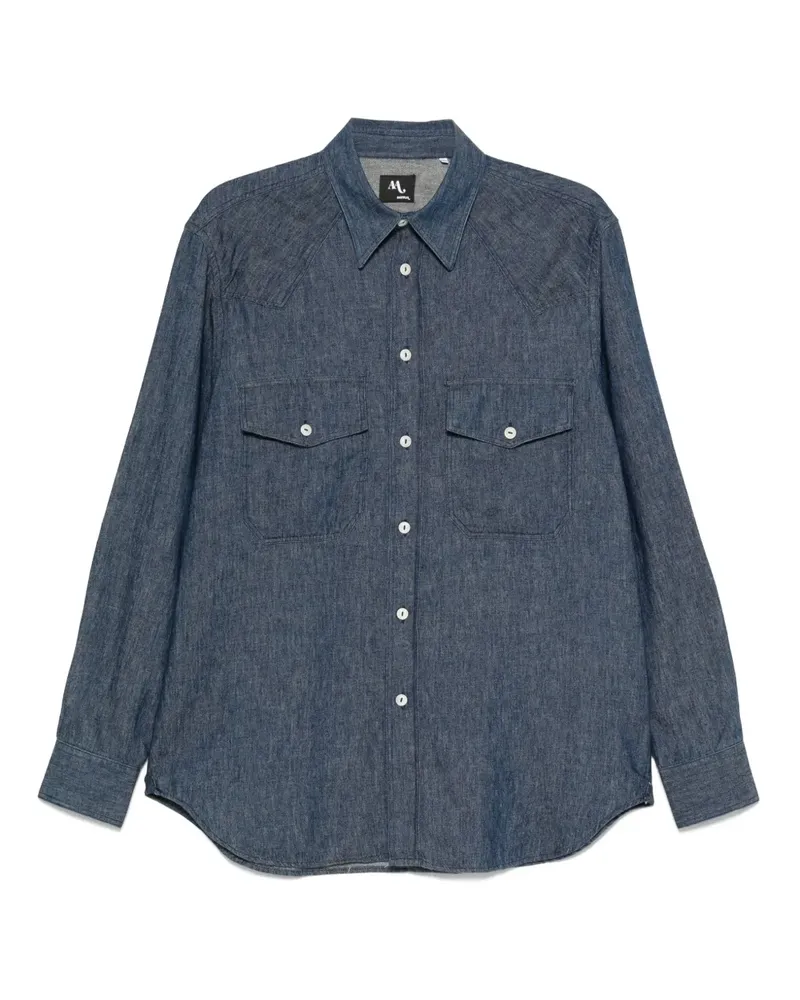 Doppiaa Jeanshemd mit doppelter Tasche - Blau Blau