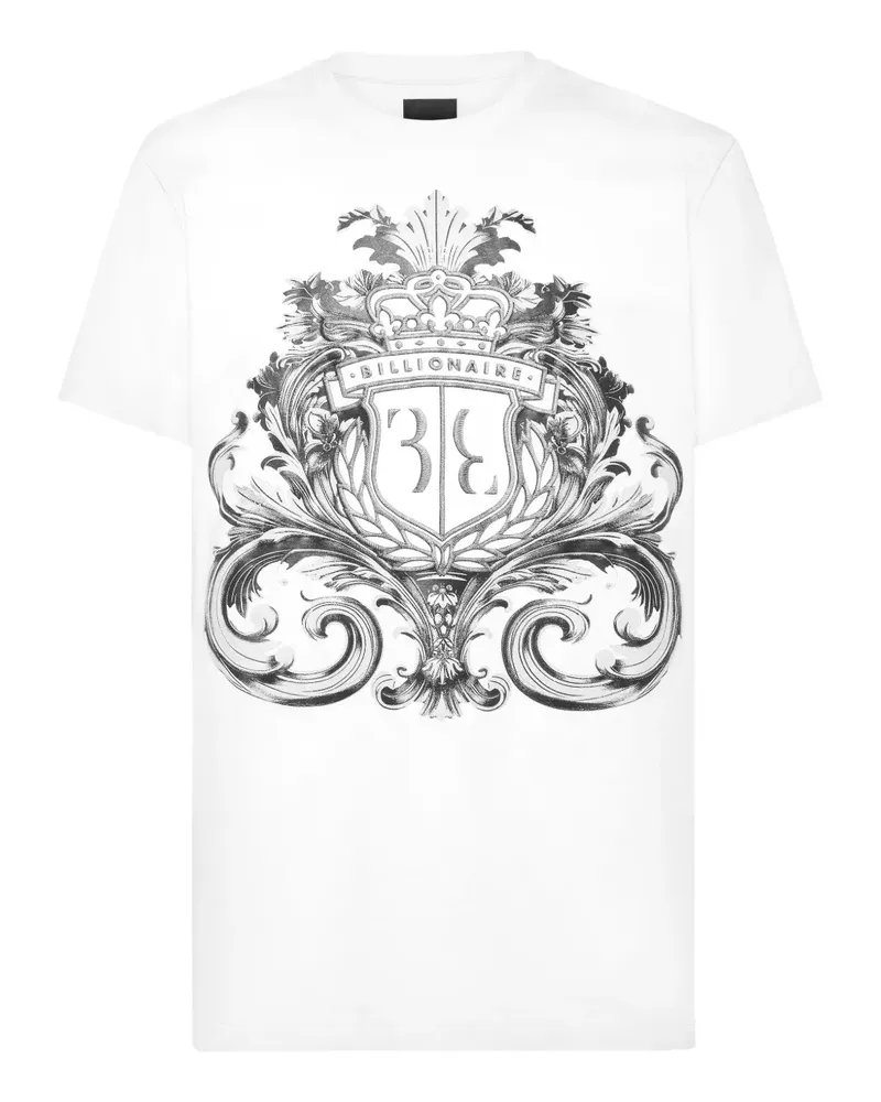 Billionaire T-Shirt mit Wappen-Print - Weiß Weiß