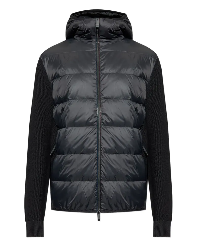 Moncler Kapuzenjacke mit Kontrasteinsätzen - Schwarz Schwarz