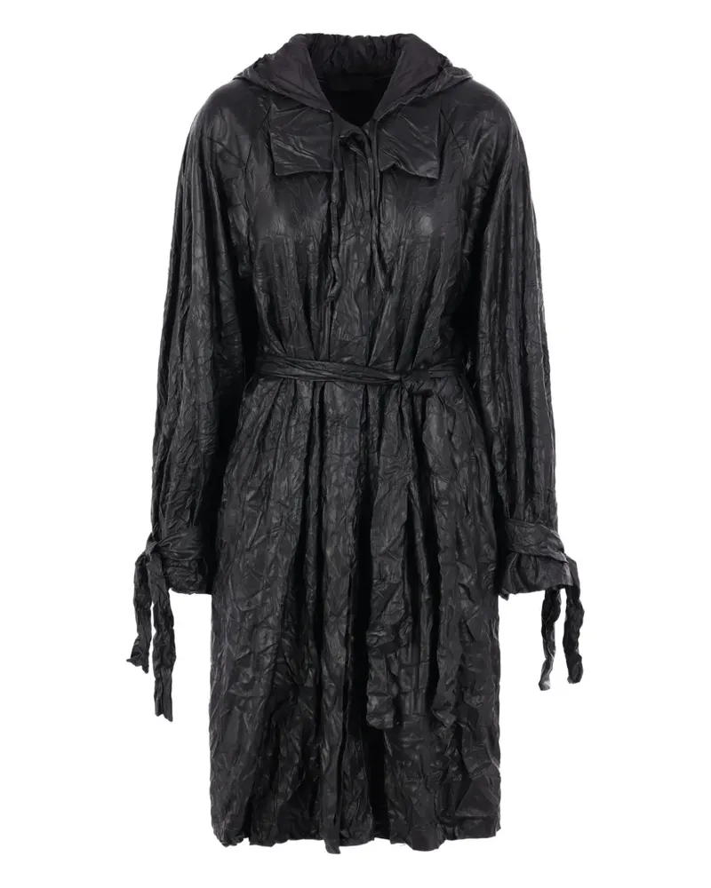 Maria Calderara Mantel mit Bindegürtel - Schwarz Schwarz