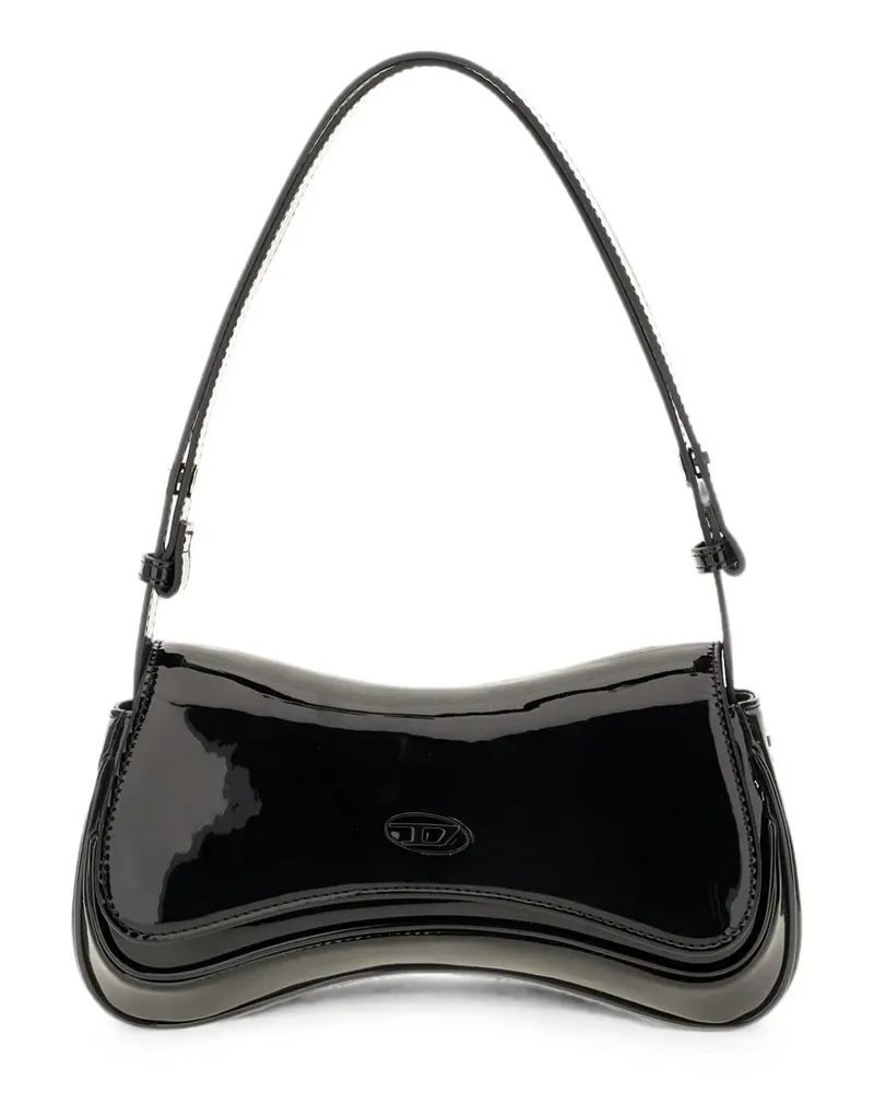 Diesel Schultertasche mit Logo-Schild - Schwarz Schwarz