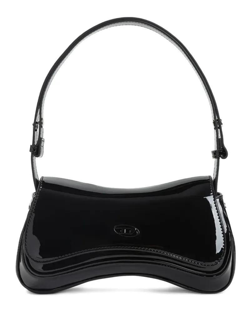 Diesel Play Schultertasche mit Logo-Schild - Schwarz Schwarz