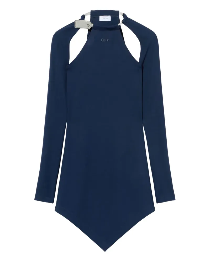 OFF-WHITE silver tie asymmetrical dress - Blau Blau