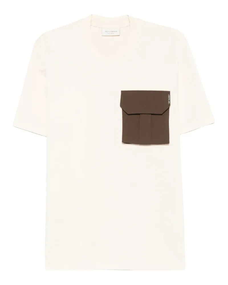 Yes London flap-pocket T-shirt - Nude Nude