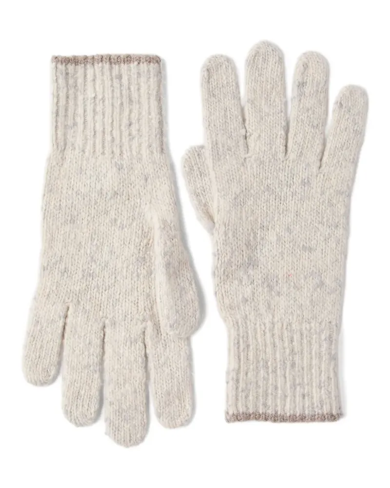 Brunello Cucinelli Gestrickte Handschuhe mit gerippten Bündchen - Nude Nude