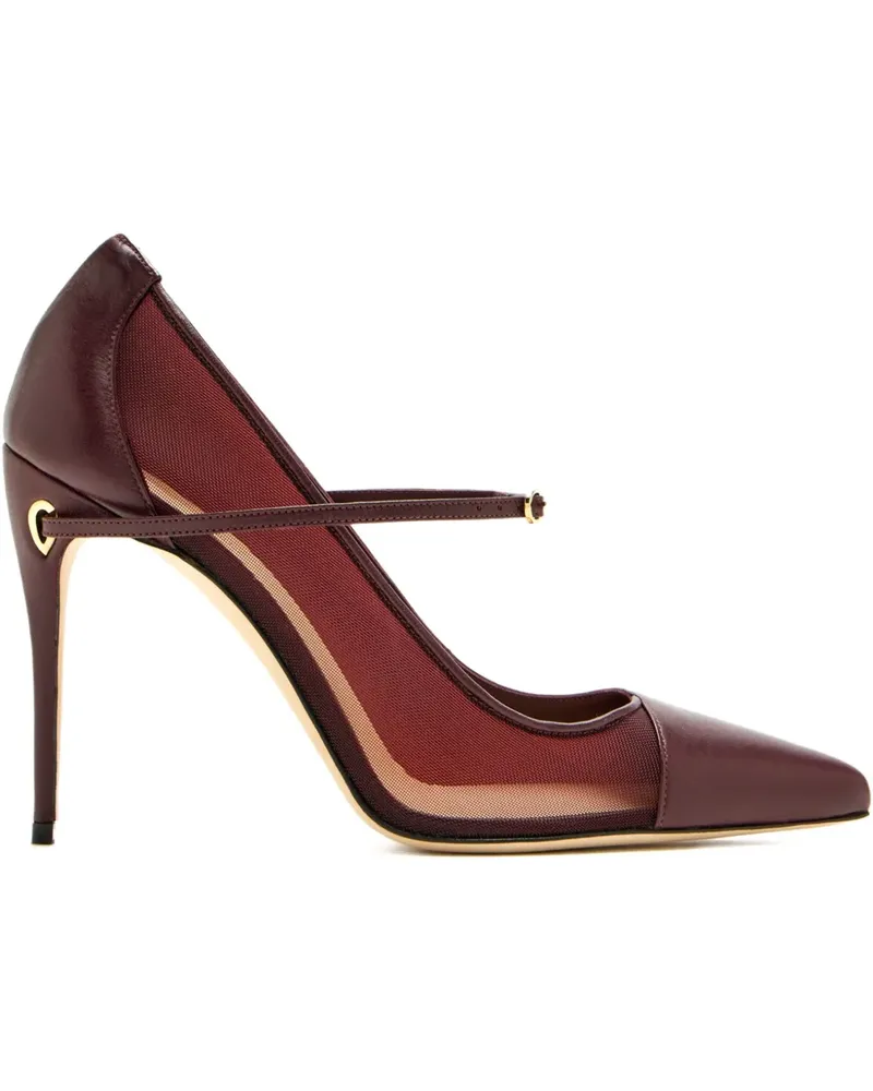 Jennifer Chamandi Pumps mit Mesh-Einsatz 105mm - Rot Rot