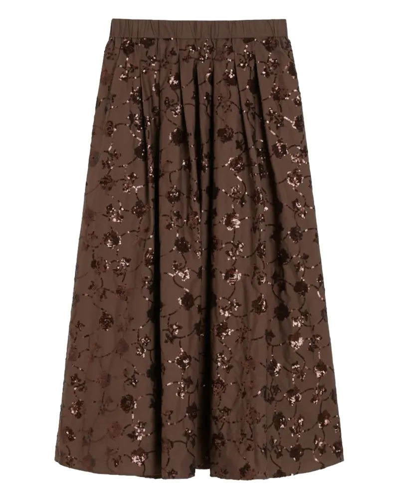 Max Mara Rock mit Pailletten - Braun Braun