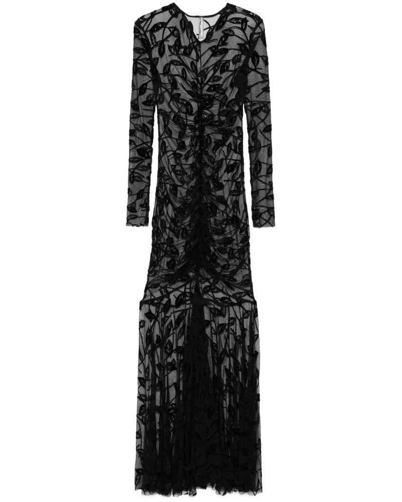 Norma Kamali Semi-transparentes Maxikleid - Schwarz Schwarz