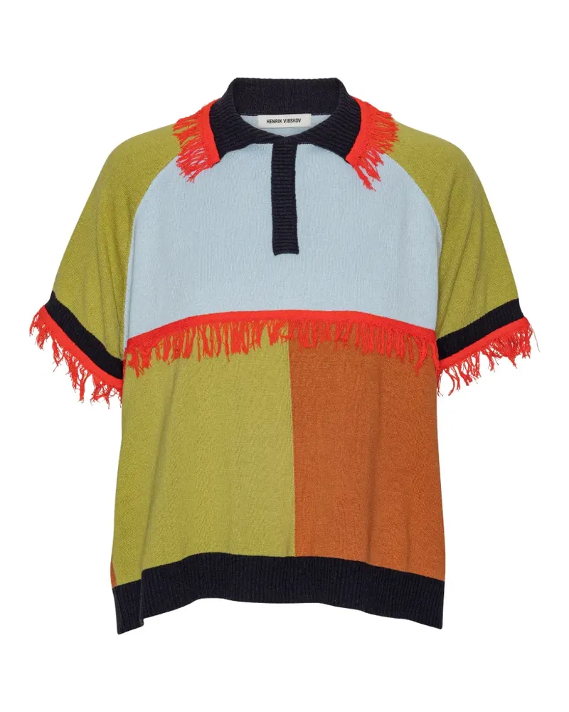 Henrik Vibskov Poloshirt in Colour-Block-Optik - Grün Grün