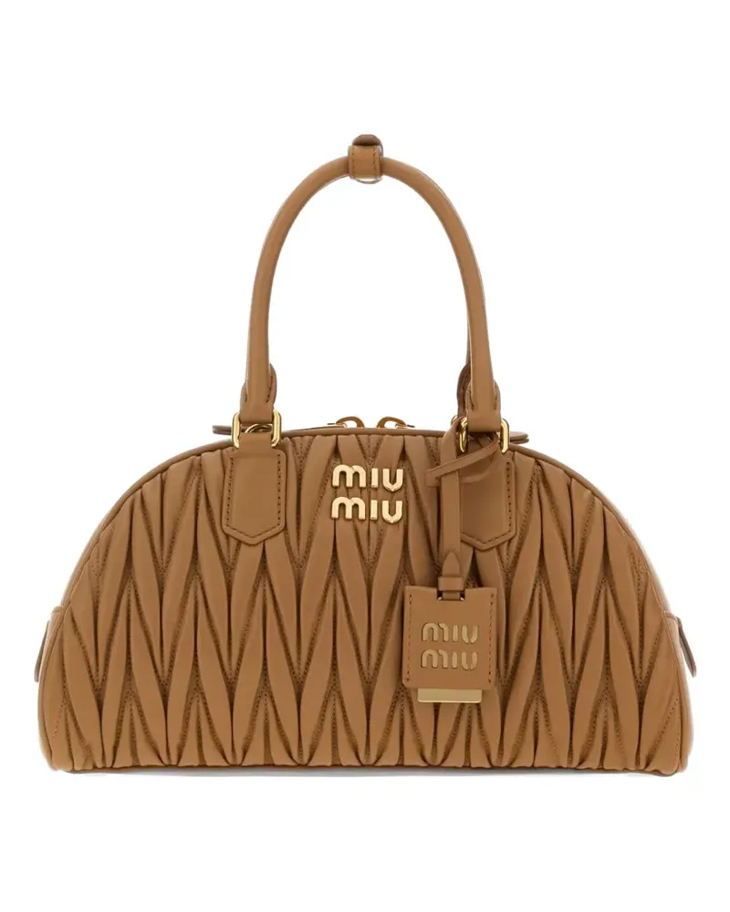 Miu Miu Arcadie leather tote bag - Braun Braun