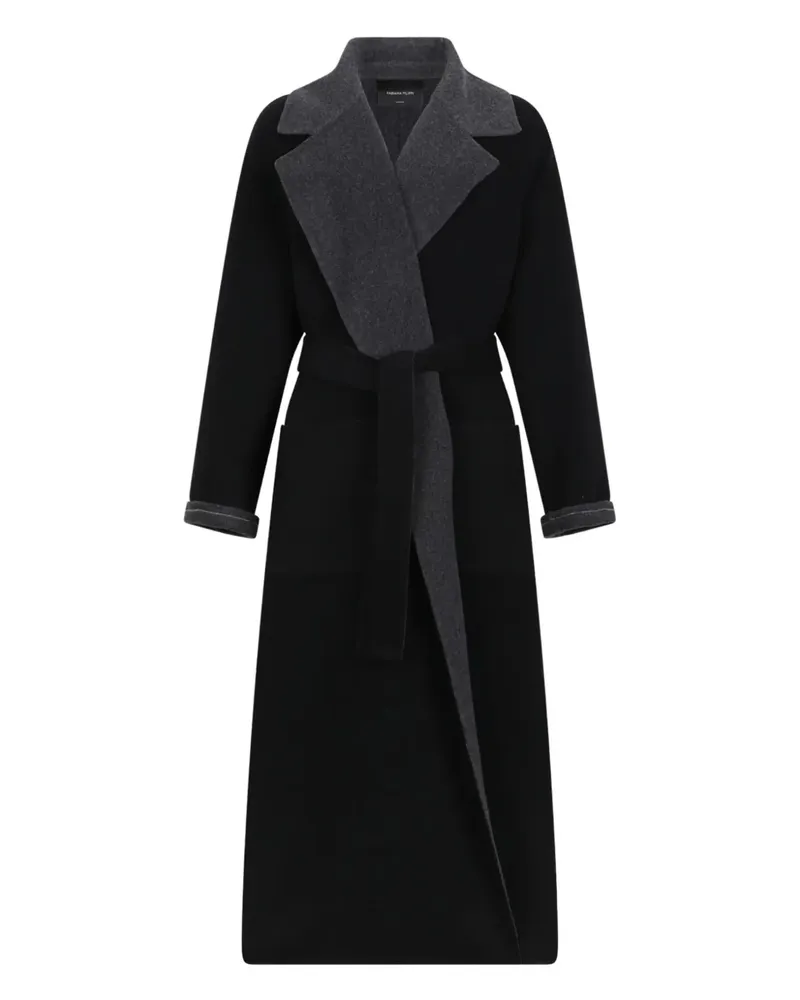 Fabiana Filippi Mantel mit Gürtel - Schwarz Schwarz