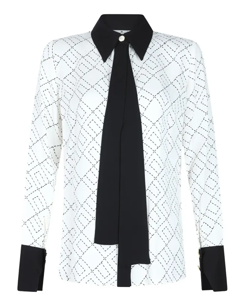Elisabetta Franchi Hemd mit geometrischem Print - Weiß Weiß