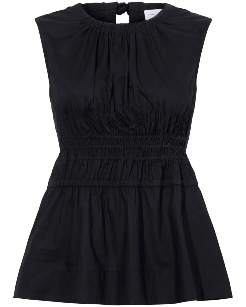 Proenza Schouler Birdie Baumwollbluse - Schwarz Schwarz