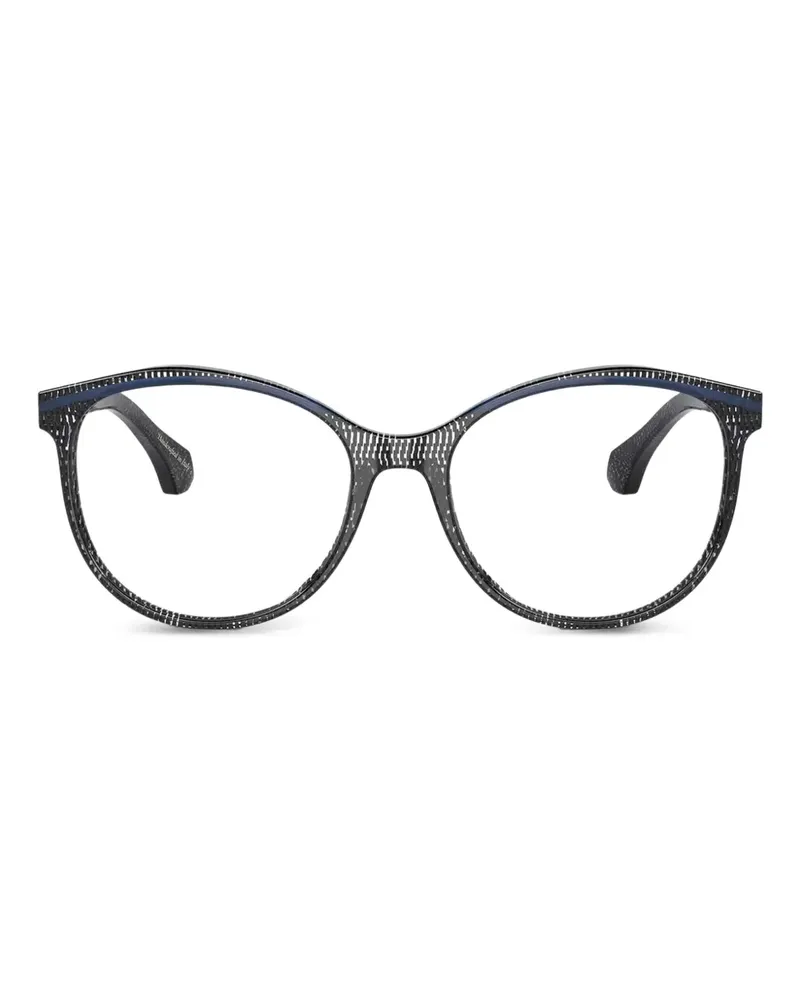 Alain Mikli Runde Brille mit Pointillé-Muster - Schwarz Schwarz