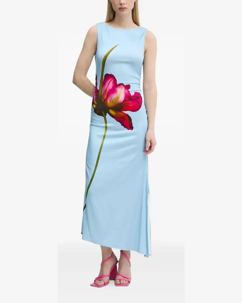 Desigual Asymmetrisches Orchid Kleid - Blau Blau