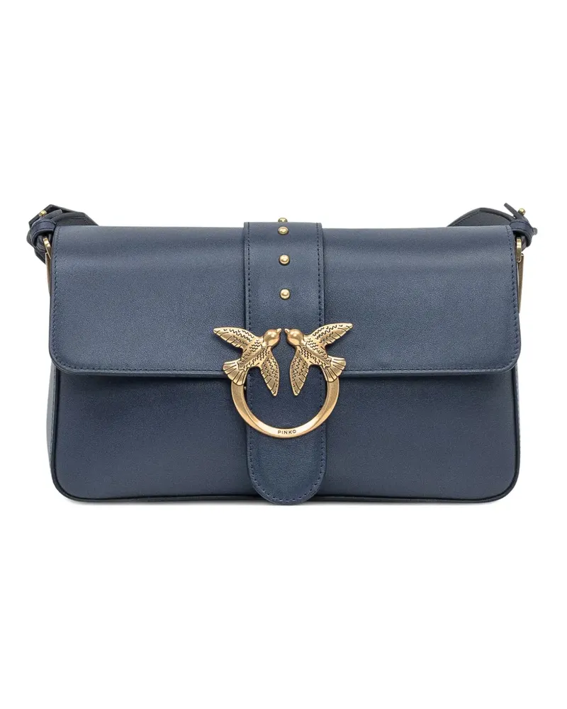 Pinko Schultertasche mit Love Birds-Schnalle - Blau Blau