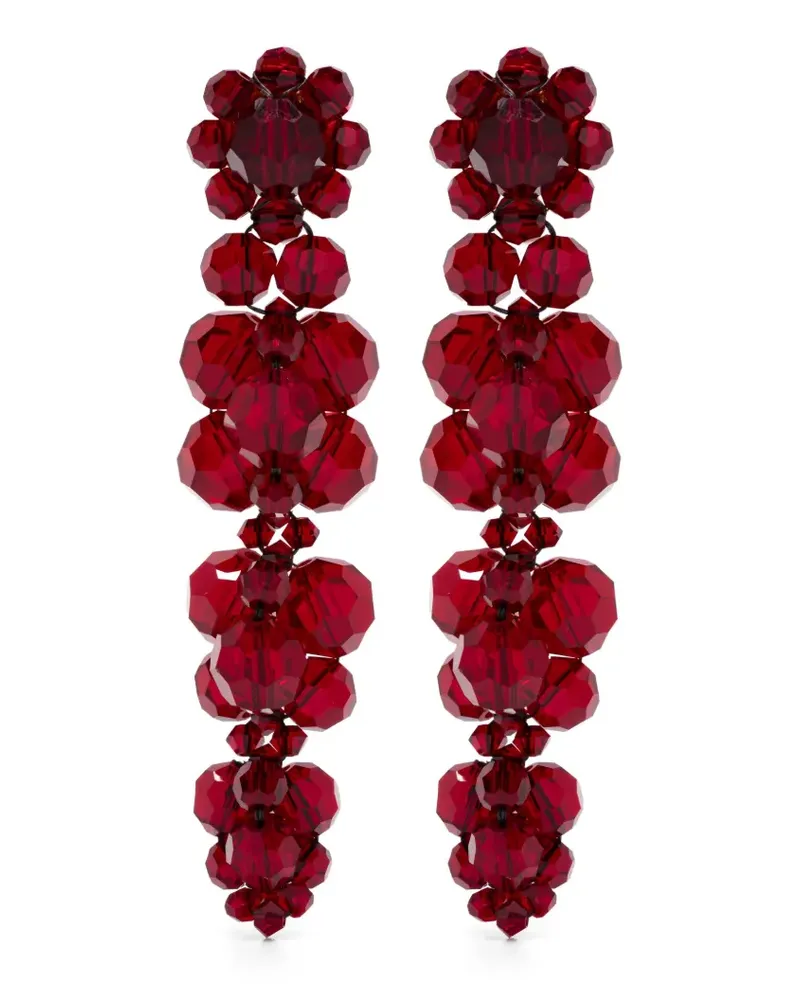 Simone Rocha Ohrstecker mit Kristallblume - Rot Rot