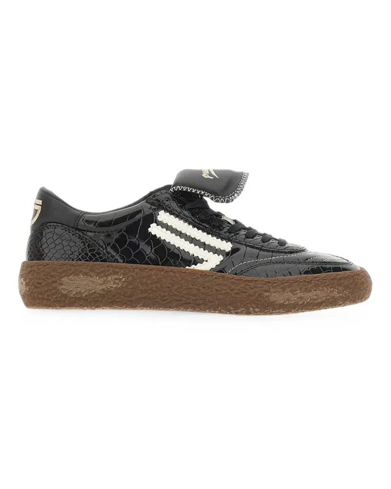 Puraai Polly Tab Sneakers mit Kroko-Effekt - Schwarz Schwarz
