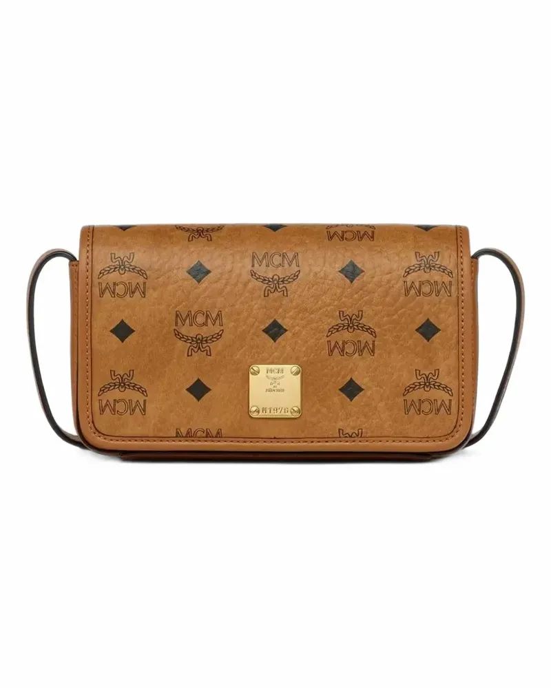 MCM Kleine Aren Visetos Schultertasche - Braun Braun