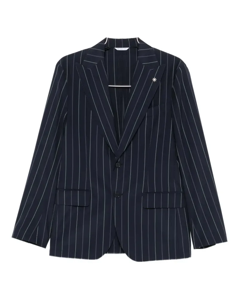 Manuel Ritz pinstripe-pattern single-breasted suit - Blau Blau