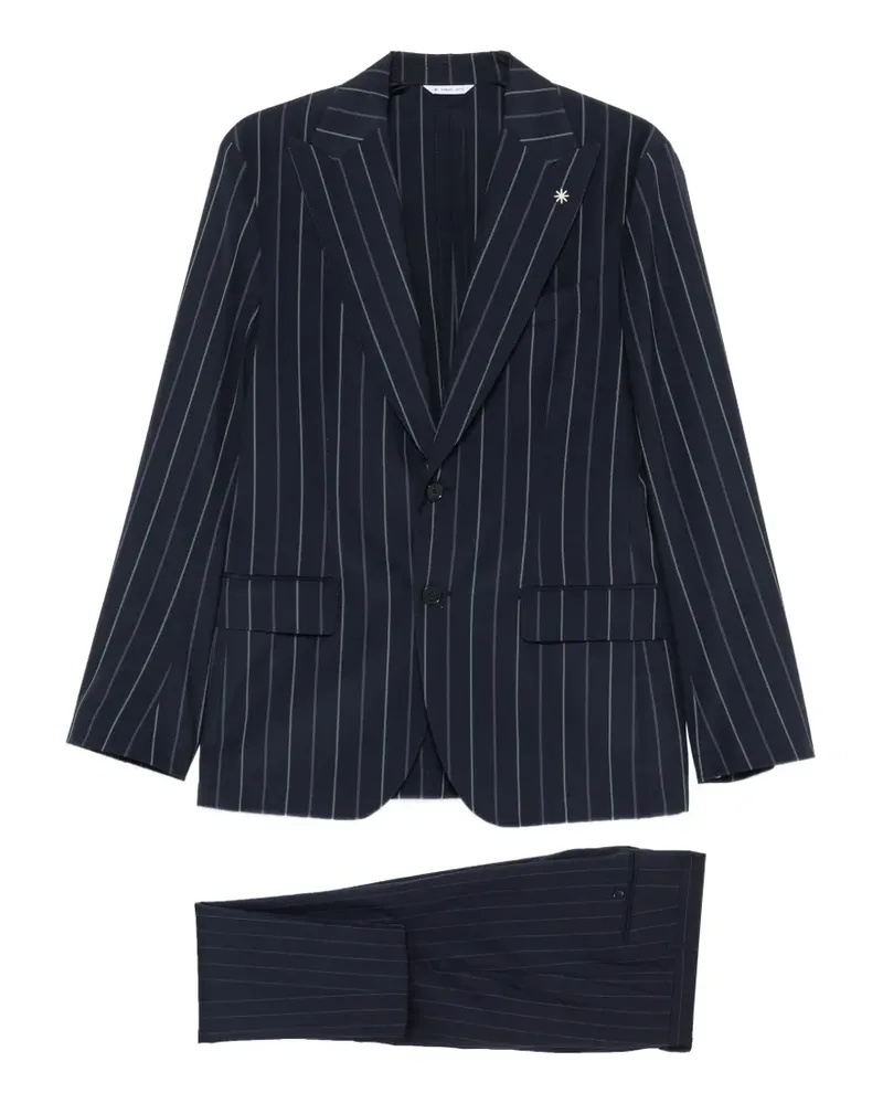 Manuel Ritz pinstripe-pattern single-breasted suit - Blau Blau