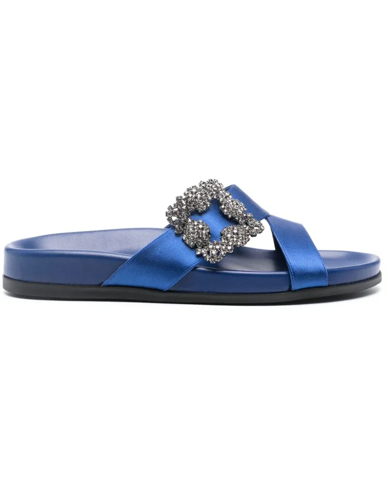 Manolo Blahnik Sandalen mit Kristallen - Blau Blau