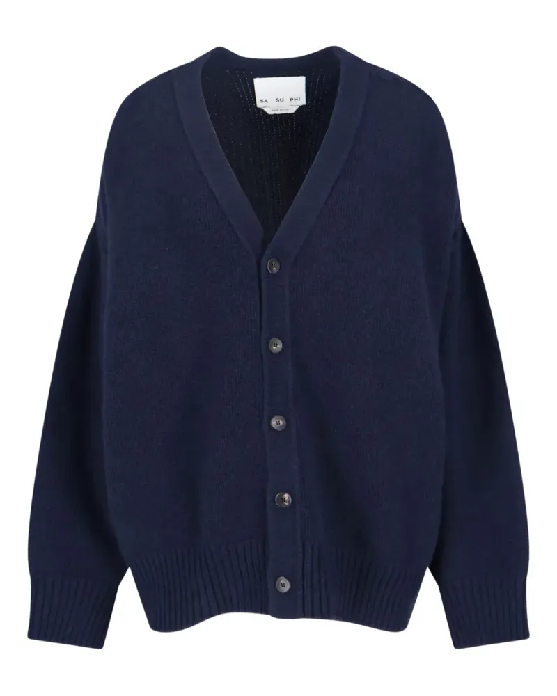 Sa Su Phi Cardigan mit V-Ausschnitt - Blau Blau